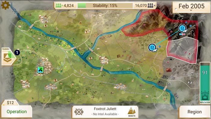 Rebel Inc. Juego de estrategia móvil o celular